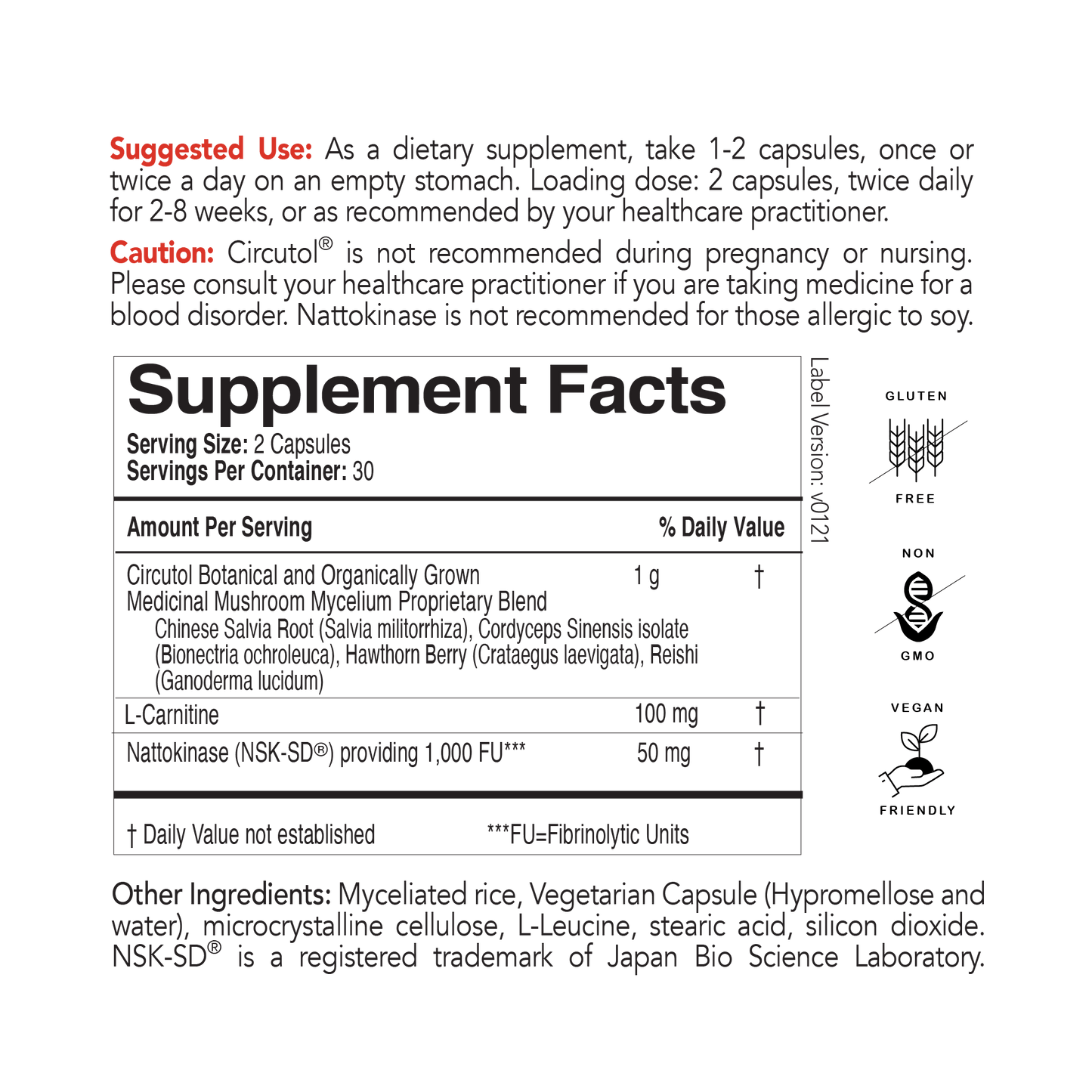 cardiovascular supplement nutritional information