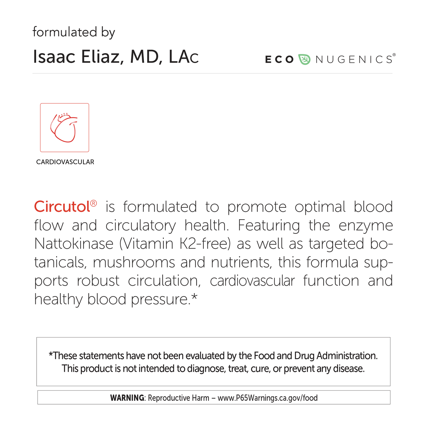 cardiovascular supplement formulation statement