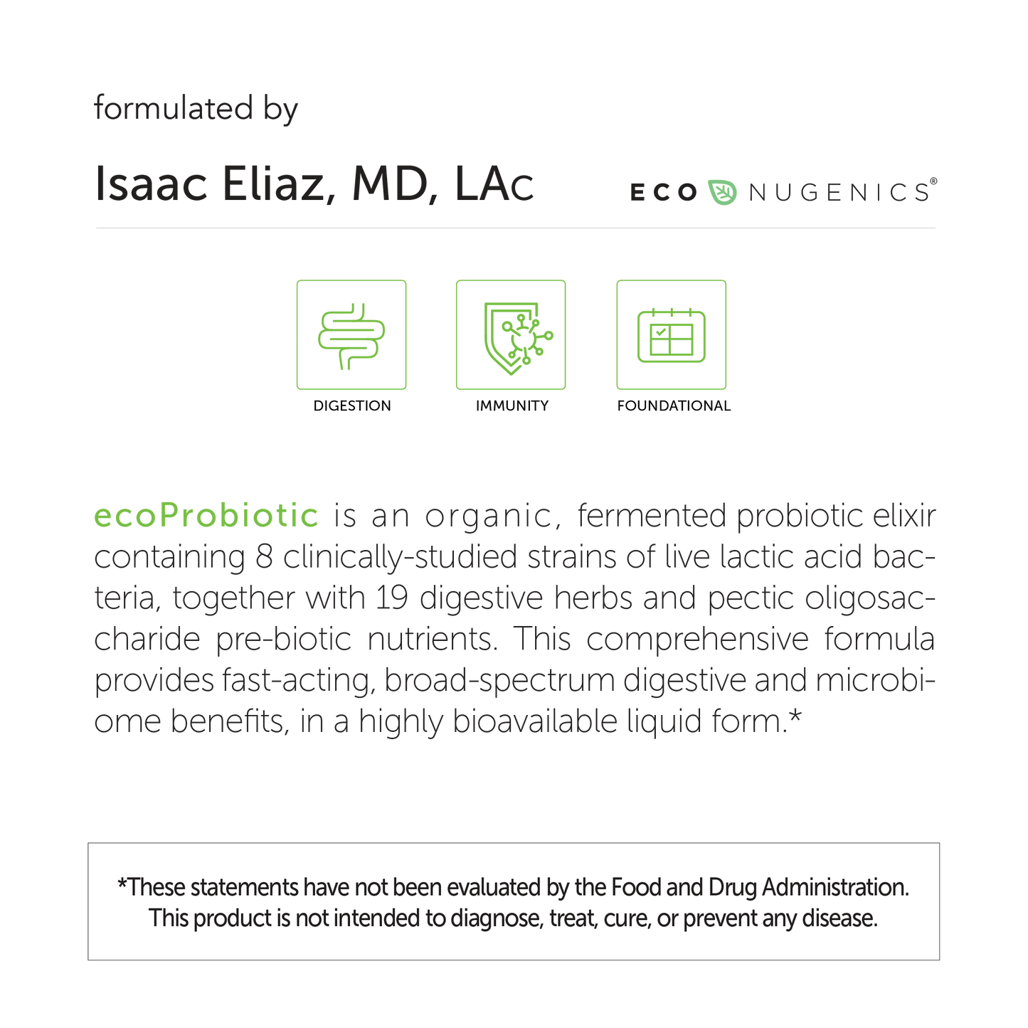 fast acting probiotics bottle side formulation statement